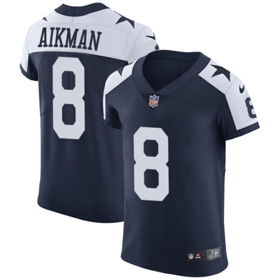Men's Nike Dallas Cowboys #8 Troy Aikman Navy Blue Throwback Alternate Vapor Untouchable Elite Player NFL Jersey - Ujersey