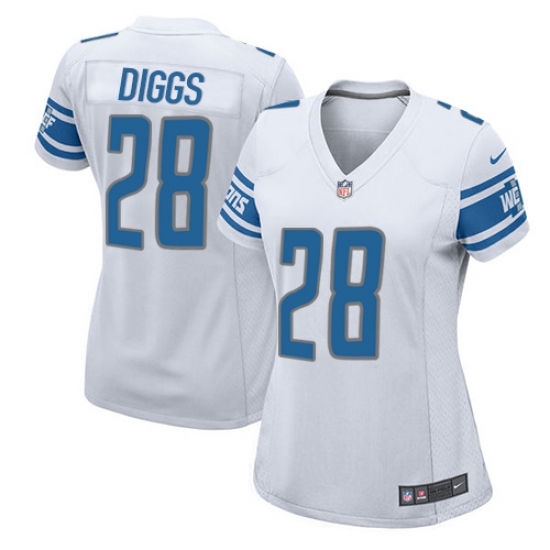 Women's Nike Detroit Lions #28 Quandre Diggs Game White NFL Jersey - Ujersey
