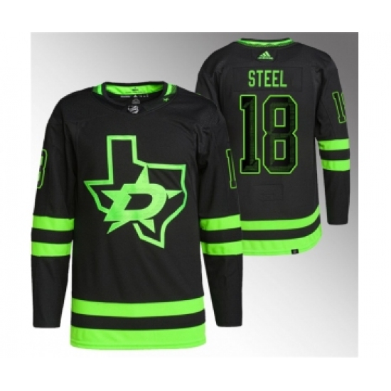 Men's Dallas Stars #18 Sam Steel Black Stitched Jersey - Ujersey