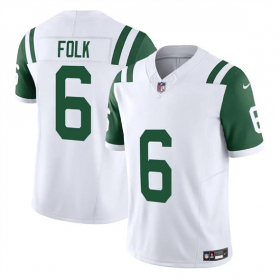 Men's New York Jets #6 Nick Folk White 2025 F.U.S.E. Classic Alternate Vapor Untouchable Limited Football Stitched Jersey - Ujersey