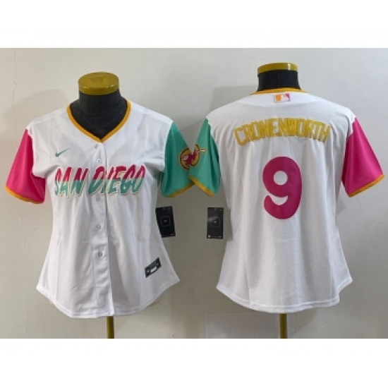 Women's San Diego Padres #9 Jake Cronenworth White 2022 City Connect Cool Base Stitched Jersey - Ujersey