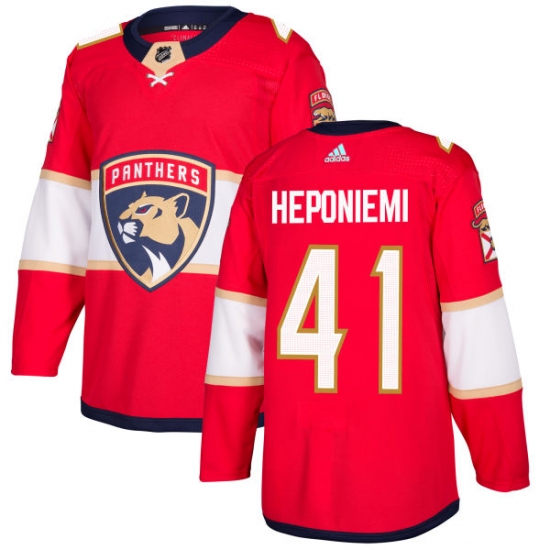 Men's Adidas Florida Panthers #41 Aleksi Heponiemi Premier Red Home NHL Jersey