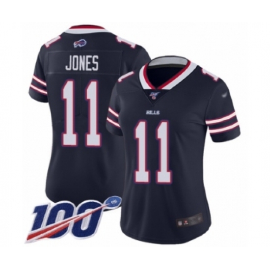 Women's Buffalo Bills #11 Zay Jones Limited Navy Blue Inverted Legend 100th Season Football Jersey - Ujersey