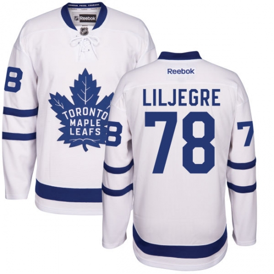Women's Reebok Toronto Maple Leafs #78 Timothy Liljegren Authentic White Away NHL Jersey - Ujersey