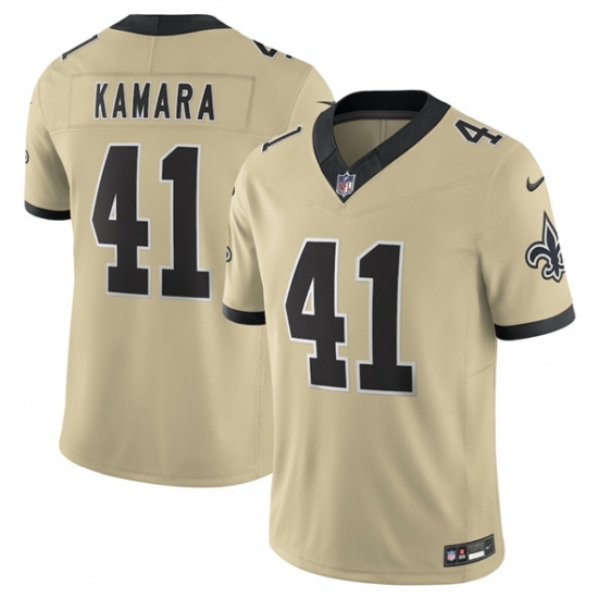 Men's New Orleans Saints #41 Alvin Kamara Gold 2025 F.U.S.E. Alternate Vapor Limited Football Stitched Jersey - Ujersey