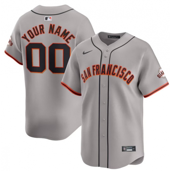 Men's San Francisco Giants Active Player Custom Gray Away Limited Baseball Stitched Jersey - Ujersey