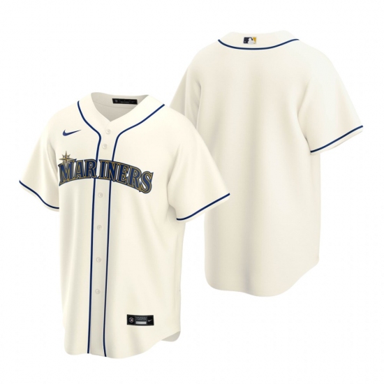 Men's Nike Seattle Mariners Blank Cream Alternate Stitched Baseball Jersey - Ujersey