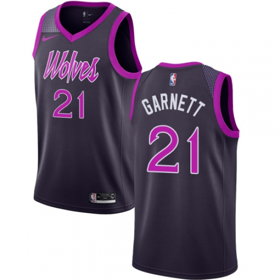Women's Nike Minnesota Timberwolves #21 Kevin Garnett Swingman Purple NBA Jersey - City Edition - Ujersey