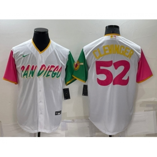 Men's San Diego Padres #52 Mike Clevinger White 2022 City Connect Cool Base Stitched Jersey - Ujersey