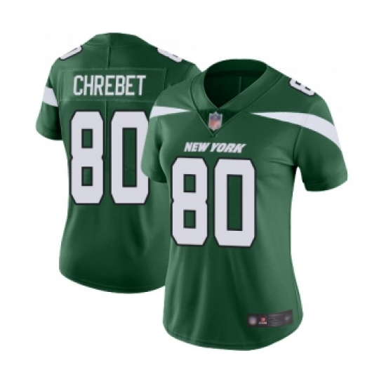 Women's New York Jets #80 Wayne Chrebet Green Team Color Vapor Untouchable Limited Player Football Jersey - Ujersey