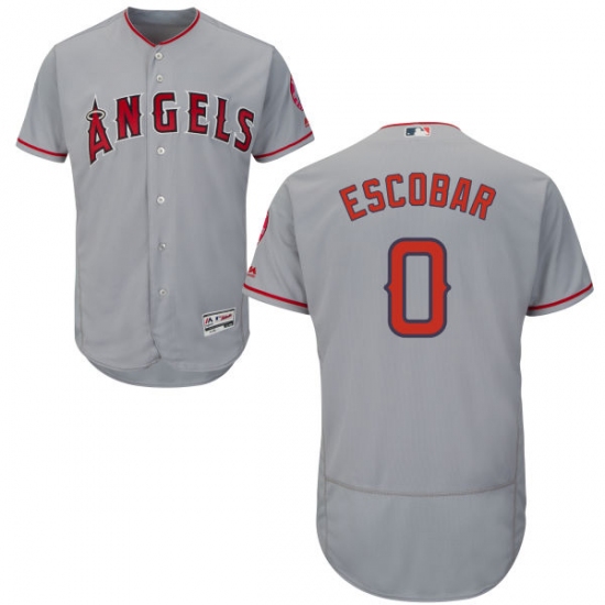 Men's Majestic Los Angeles Angels of Anaheim #0 Yunel Escobar Grey Flexbase Authentic Collection MLB Jersey - Ujersey