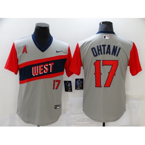 Men's Los Angeles Angels #17 Shohei Ohtani Gray Throwback Baseball Jersey - Ujersey