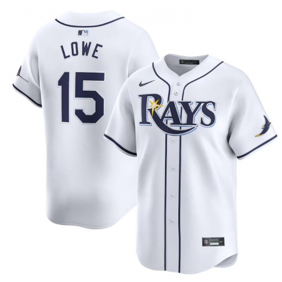 Men's Tampa Bay Rays #15 Josh Lowe White Home Limited Stitched Baseball Jersey - Ujersey