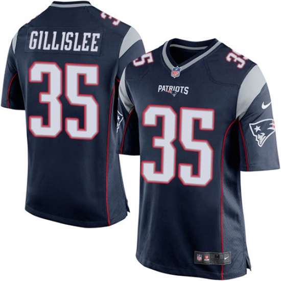 Men's Nike New England Patriots #35 Mike Gillislee Game Navy Blue Team Color NFL Jersey - Ujersey