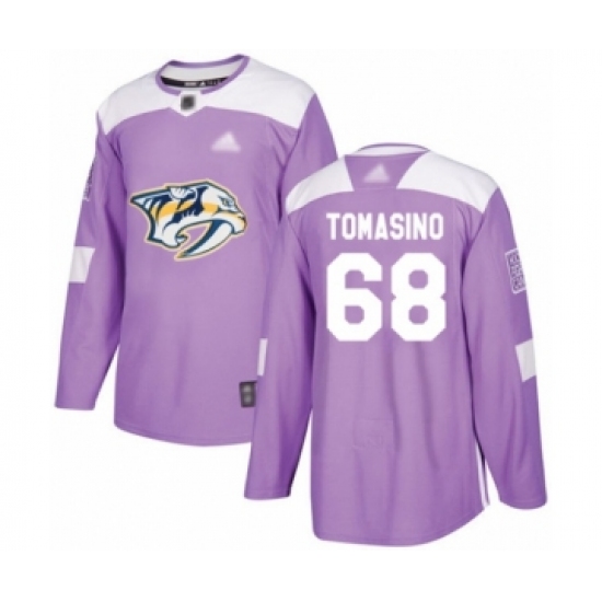 Youth Nashville Predators #68 Philip Tomasino Authentic Purple Fights Cancer Practice Hockey Jersey - Ujersey
