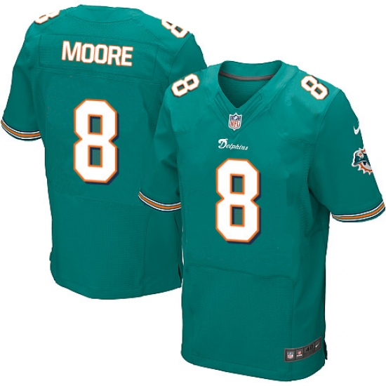 Men's Nike Miami Dolphins #8 Matt Moore Elite Aqua Green Team Color NFL Jersey