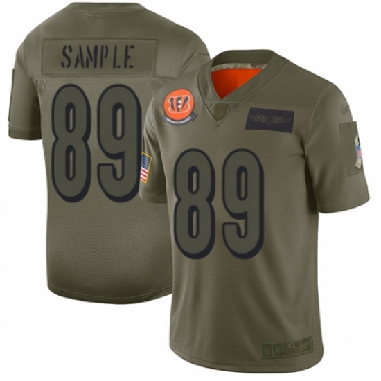 Men's Cincinnati Bengals #89 Drew Sample Limited Camo 2019 Salute to Service Football Jersey - Ujersey