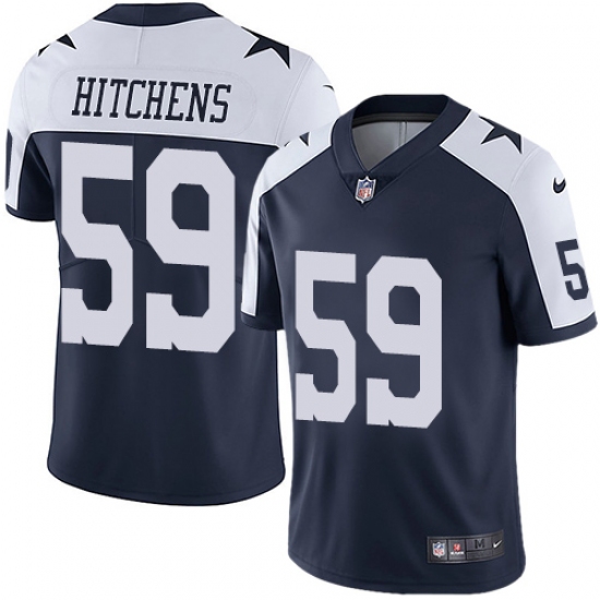 Men's Nike Dallas Cowboys #59 Anthony Hitchens Navy Blue Throwback Alternate Vapor Untouchable Limited Player NFL Jersey - Ujersey