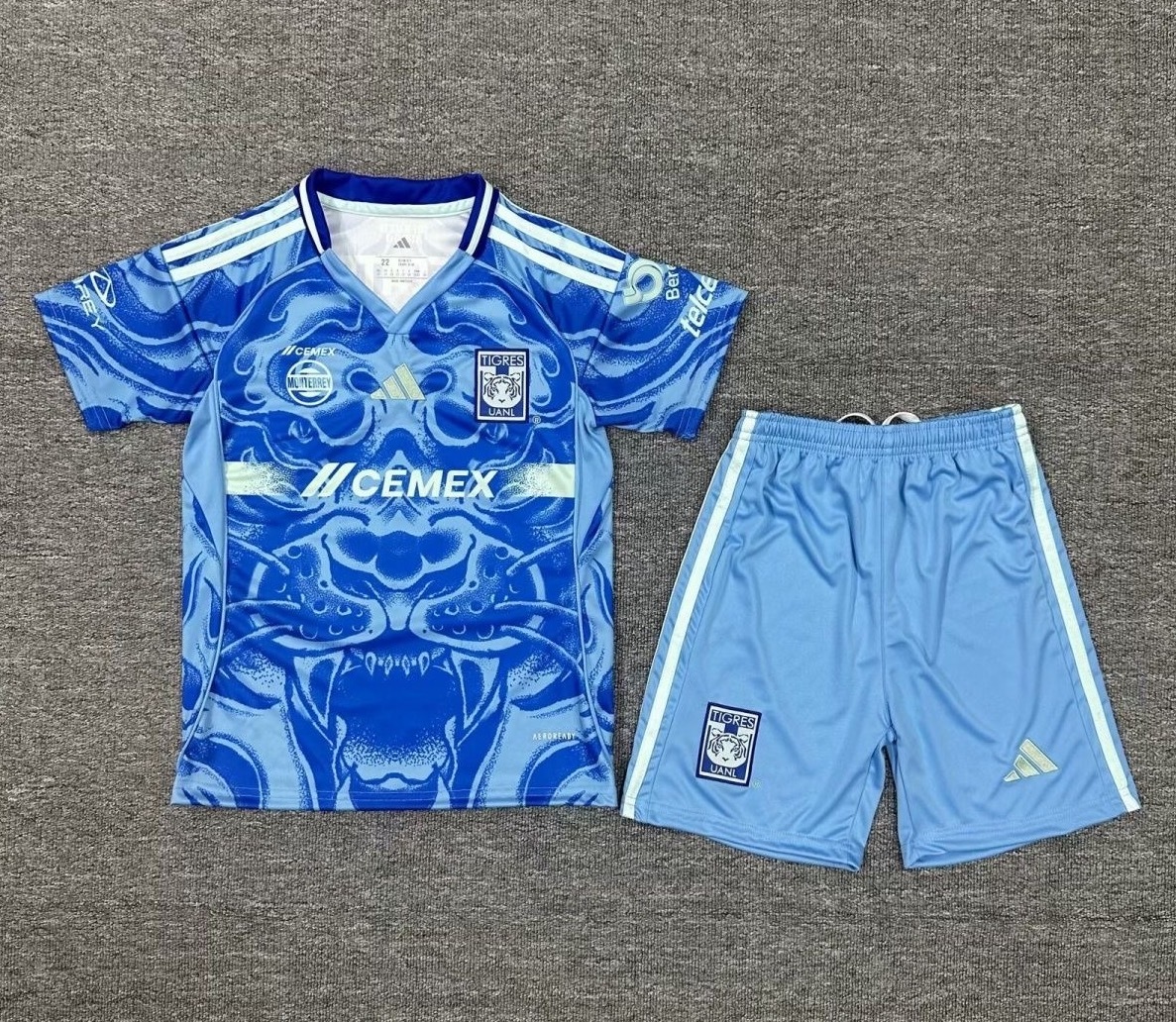 Tigres UANL Soccer Jersey Away Kids Kit Jersey+Shorts 2025/26