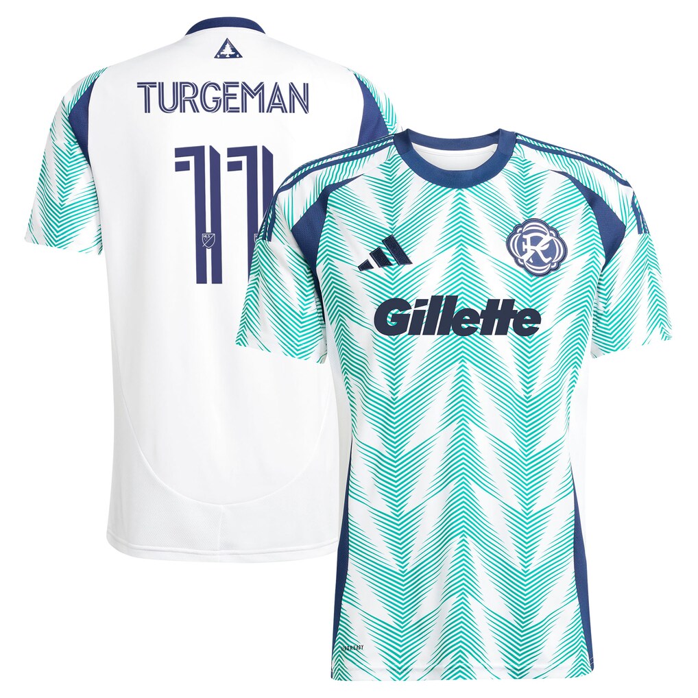 Men's New England Revolution Dor Turgeman adidas White 2025 Eastern White Pine X Flag of New England Replica Jersey - Ujersey