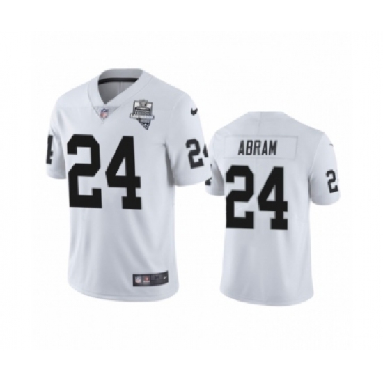 Youth Oakland Raiders #24 Johnathan Abram White 2020 Inaugural Season Vapor Limited Jersey