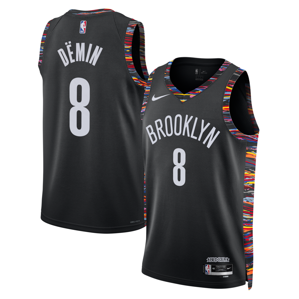 Unisex Brooklyn Nets Egor Dëmin Nike Black 2025/26 Swingman Jersey - City Edition - ujerseystore