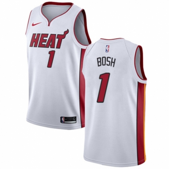 Men's Nike Miami Heat #1 Chris Bosh Swingman NBA Jersey - Association Edition - Ujersey