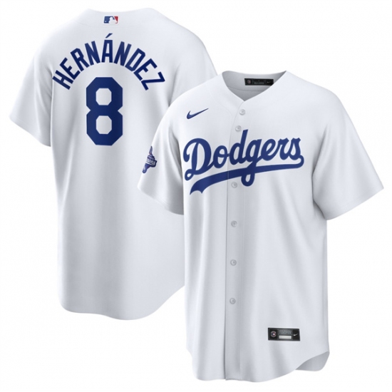 Men's Los Angeles Dodgers #8 Enrique Hernandez White 2025 World Series Champions Stitched Baseball Jersey - Ujersey