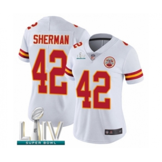 Women's Kansas City Chiefs #42 Anthony Sherman White Vapor Untouchable Limited Player Super Bowl LIV Bound Football Jersey - Ujersey