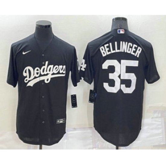 Men's Los Angeles Dodgers #35 Cody Bellinger Black Turn Back The Clock Stitched Cool Base Jersey - Ujersey