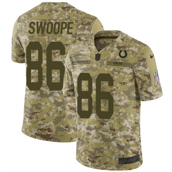 Men's Nike Indianapolis Colts #86 Erik Swoope Limited Camo 2018 Salute to Service NFL Jersey - Ujersey