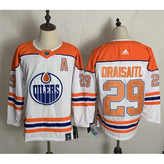 Men's Edmonton Oilers #29 Leon Draisaitl White Alternate Hockey Jersey - Ujersey