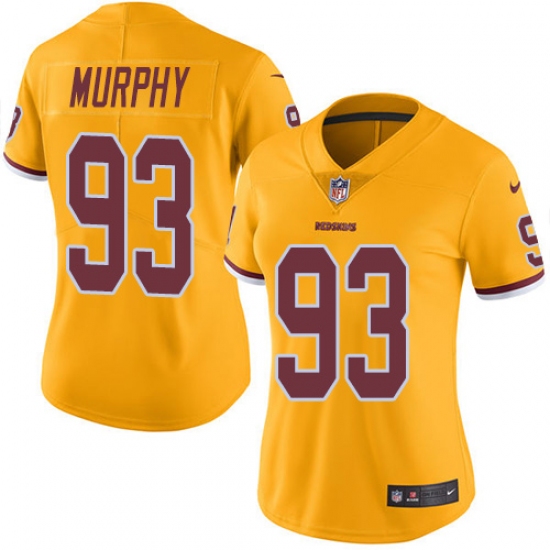 Women's Nike Washington Redskins #93 Trent Murphy Limited Gold Rush Vapor Untouchable NFL Jersey
