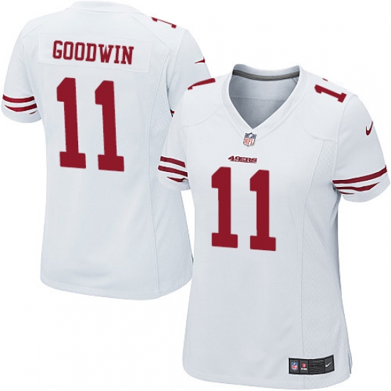 Women's Nike San Francisco 49ers #11 Marquise Goodwin Game White NFL Jersey - Ujersey