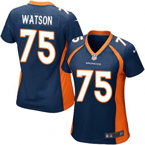 Women's Nike Denver Broncos #75 Menelik Watson Game Navy Blue Alternate NFL Jersey - Ujersey