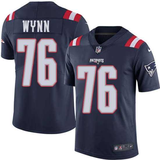 Youth Nike New England Patriots #76 Isaiah Wynn Limited Navy Blue Rush Vapor Untouchable NFL Jersey - Ujersey