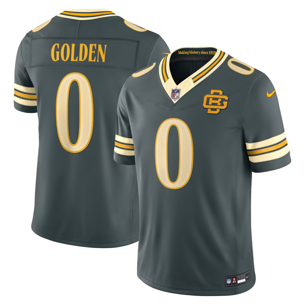 Men's Green Bay Packers Matthew Golden Nike Green 2026 Rivalries Collection Stitched Limited Jersey - U-jersey