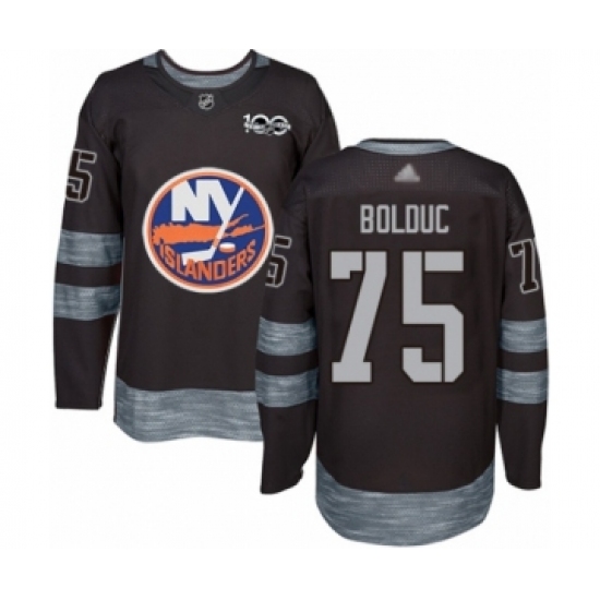 Men's New York Islanders #75 Samuel Bolduc Authentic Black 1917-2017 100th Anniversary Hockey Jersey - Ujersey