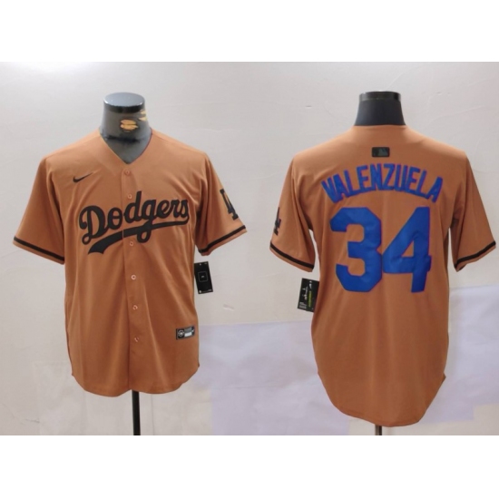 Men's Los Angeles Dodgers #34 Toro Valenzuela Olive Cool Base Limited Stitched Jersey - Ujersey