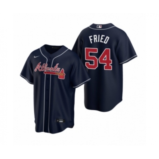 Women Atlanta Braves #54 Max Fried Nike Navy 2020 Replica Alternate Jersey - Ujersey