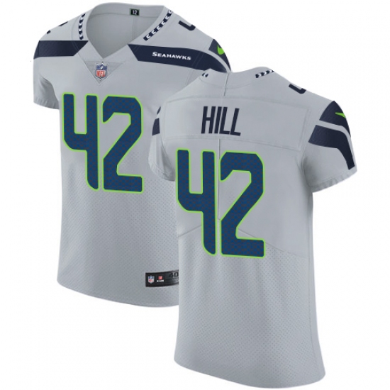 Men's Nike Seattle Seahawks #42 Delano Hill Grey Alternate Vapor Untouchable Elite Player NFL Jersey - Ujersey