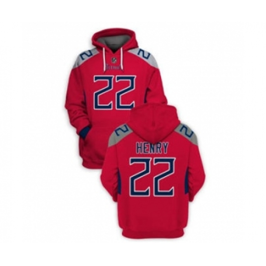 Men's Tennessee Titans #22 Derrick Henry 2021 Red Pullover Football Hoodie - Ujersey NHL