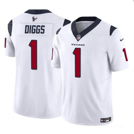 Men's Houston Texans #1 Stefon Diggs White 2024 F.U.S.E Vapor Untouchable Limited Football Stitched Jersey - Ujersey