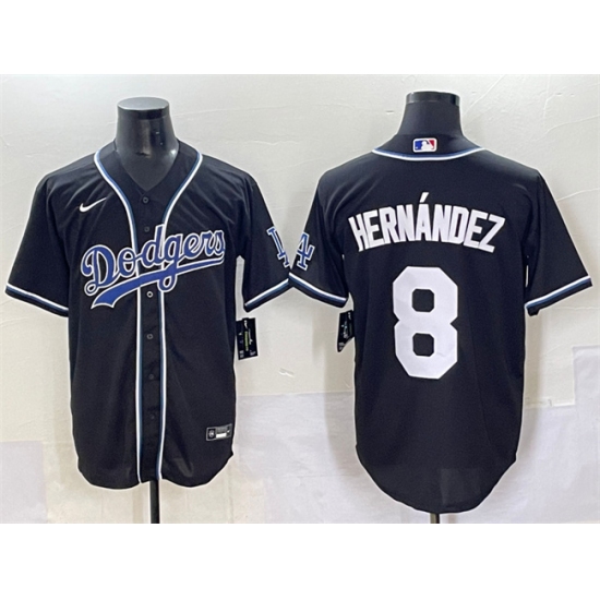 Men's Los Angeles Dodgers #8 Enrique Hernández Black Fashion Stitched Baseball Jersey - Ujersey