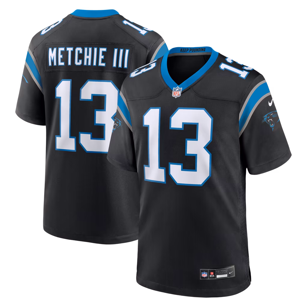 Men's Carolina Panthers John Metchie III Nike Black Team Game Jersey