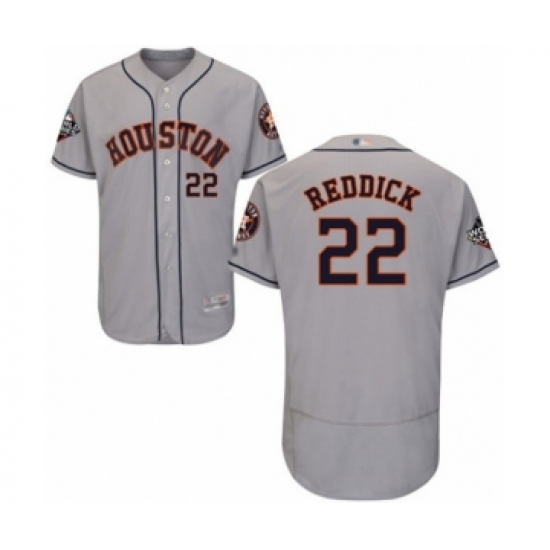 Men's Houston Astros #22 Josh Reddick Grey Road Flex Base Authentic Collection 2019 World Series Bound Baseball Jersey - Ujersey