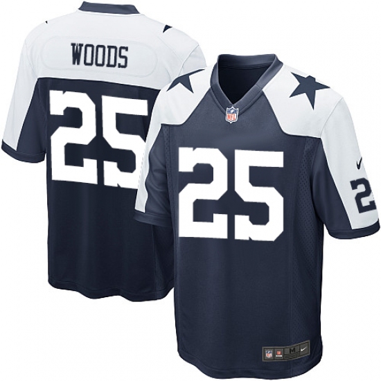 Men's Nike Dallas Cowboys #25 Xavier Woods Game Navy Blue Throwback Alternate NFL Jersey - Ujersey