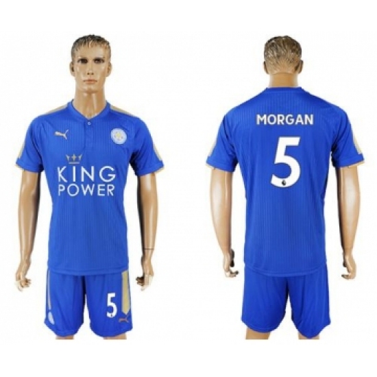 Leicester City #5 Morgan Home Soccer Club Jersey