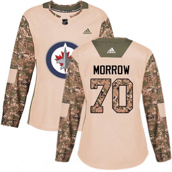 Women's Adidas Winnipeg Jets #70 Joe Morrow Authentic Camo Veterans Day Practice NHL Jersey - Ujersey