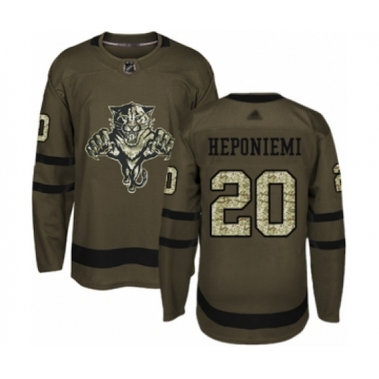 Youth Florida Panthers #20 Aleksi Heponiemi Authentic Green Salute to Service Hockey Jersey - Ujersey